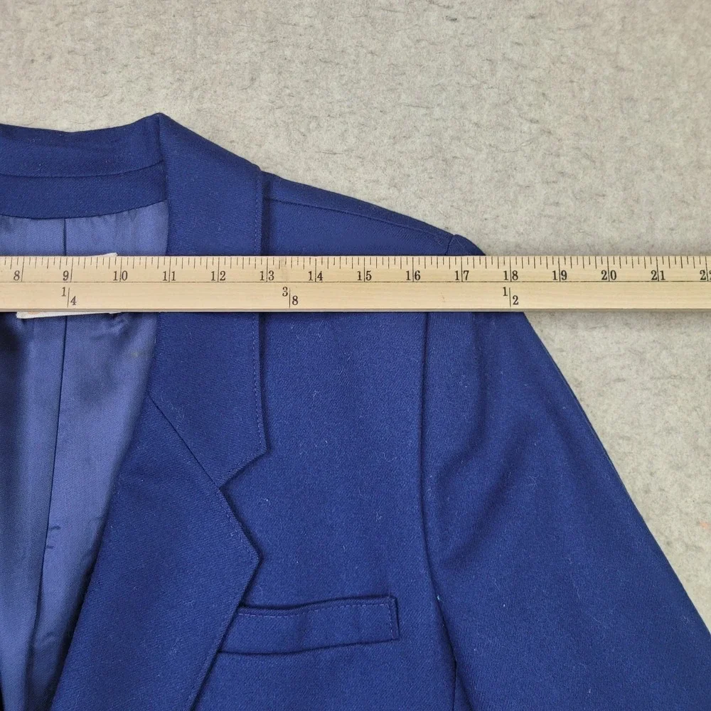 Vintage Pendleton 100% Wool Blazer Womens 14‎ Blue Double Breasted Made in USA - Picture 10 of 12